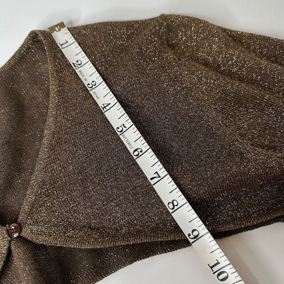 Wet Seal Bolero Shrug Sz L Brown Metallic Y2K Grunge Glam Holiday Party New Year - Picture 8 of 12
